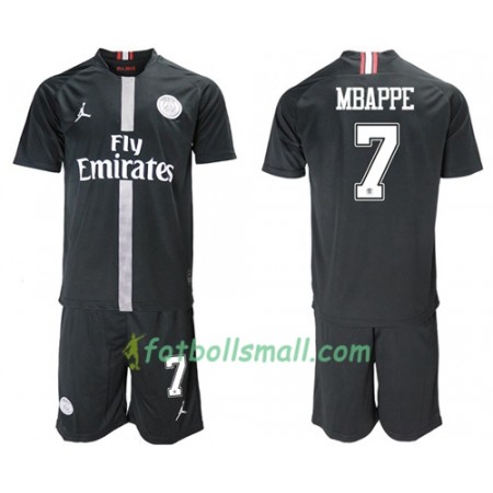 Paris Saint Germain Fotbollströjor Mbappe 7 Jodan Svart Barn Tredje tröja 2018/19 Kortärmad